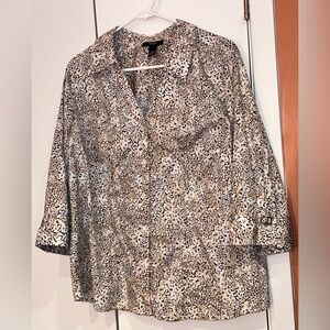 Alfani woman 3/4 length sleeves button up shirt